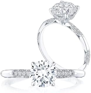 1.17 Carat Moissanite and Lab Grown Diamond Engagement Rings Platinum Plated Silver Diamond Rings for Women (D Color, VVS Clarity)