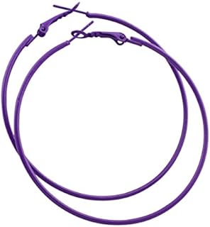 IDB Classic Stainless Steel Big Hoop Earrings - Huge Basketball Oversized Retro 80's Hoops - 3 1/8 inch (3.125" / 80mm) Diameter - Multiple Colors to choose from