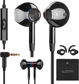 LUDOS NOVA In-Ear-Kopfhörer mit Mikrofon und Kabel, 3.5mm Klinke, Geräuschabschirmung und verstärktem Kabel, ideal für Musik und Anrufe an allen Geräten