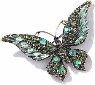 Gold Crystal Butterfly Brooch with Butterfly Clasp for Women - Large, Fashion-Forward Design