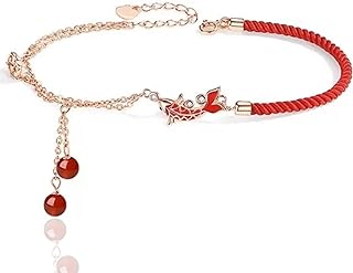 CABEPHY Koi Fish Red Silver Bracelets for Women Trendy Anklet Cute Mens Friendship Teen Girl Gifts Bead Preppy Dainty Couples Pulseras Para Mujer Waterproof