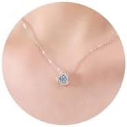 VIGG Women's Crystal Ball Necklace with Cable Chain and Fishhook Clasp, Zircon Gem, Sterling Silver, Elegant Design for Any Occasion