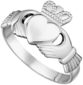 Traditional Sterling Silver Claddagh Wedding Ring for Women, Made in Ireland, No Gemstone, Designed for Petite Fingers, Shape: Heart/Crown/Hands Design