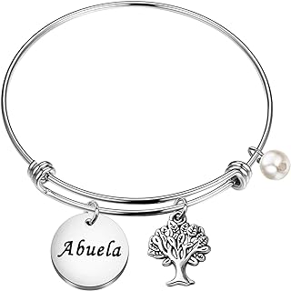 Buckle Clasp Grandma Charm Bracelet - Stainless Steel Box Chain - Perfect Gift for Great Grandmothers, Grandchild's Loving Design