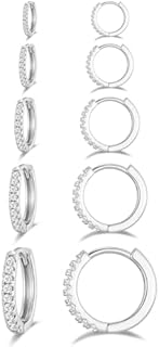 Gold Hoop Earrings Set 14k Gold Plated Huggie Earrings Hypoallergenic Small Silver Hoop Earrings Jewelry for Multiple Piercing for Women Girls