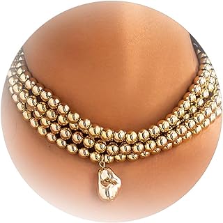 Layered Beaded Choker Necklaces for Women Statement Bead Necklace Multilayer Beaded Necklaces for Girls