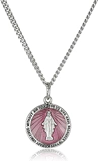 Amazon Essentials 14k Gold-Filled Round Miraculous Medal Madonna Pendant Necklace with Stainless Steel Chain (previously Amazon Collection)