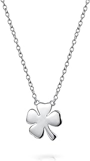 Bling Jewelry Personalize Romantic Flower Open Hearts Lucky Four Leaf Clover Stud Earrings Pendant Necklace For Women Teens 14K Yellow Gold Plated .925 Sterling Silver