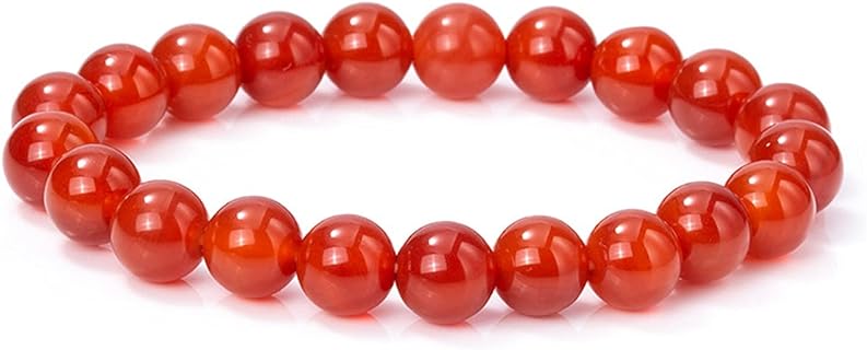 Women's Dual Carnelian Bead Bracelet Set with Bead Chain & Distinctive Clasp - A Natural Stone Energy Booster for Couples & Girls