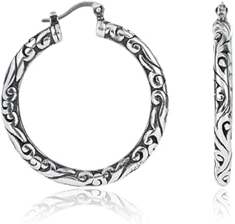 Lightweight Small Chunky Silver Hoop Earrings for Women | Nickel Free 925 Sterling Silver Hypoallergenic Earrings with Click Tops by MAX + STONE