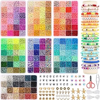 QUEFE Polymer Clay Beads Necklace Making Kit, Multi-Colored Artisan Craft Set with Lobster Clasps, Ideal for Adult DIY Jewelry Design Enthusiasts