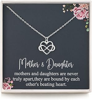 Ball Clasp Sterling Silver Infinity Heart Pendant Necklace for Mother and Daughter - Hypoallergenic Balls Chain - Ideal Mother's Day Gift
