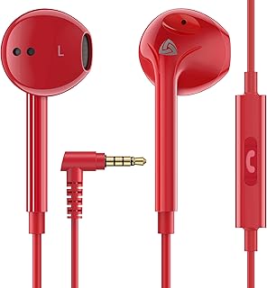 Écouteurs Intra-auriculaires LUDOS ZENITH, avec Microphone et Réduction de Bruit, Impédance 32 Ohms, Parfait pour Appareils Mobiles et Ordinateurs, Rouge