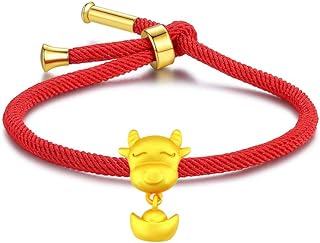 MONIYA 12 Chinese Zodiac Animal Charms Bracelet New Year Lucky Red String Bracelet for Women