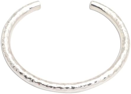 NOVICA Handmade Hammered Sterling Silver Cuff Bracelet Indonesia Modern [6.25 in L (end to End) x 0.2 in W] 'Undulating Waves'