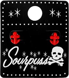 Red Anchor Stud Earrings from Sourpuss Clothing