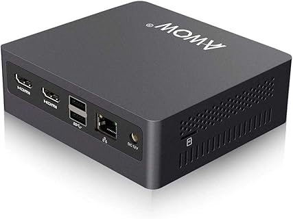 AWOW Mini PC AL34 mit Celeron N3450, 8GB DDR4, 128GB SSD, Dual HDMI, perfekt für 4K Streaming und Geschäftsanwendungen. Ideal für Home Office und Media Center