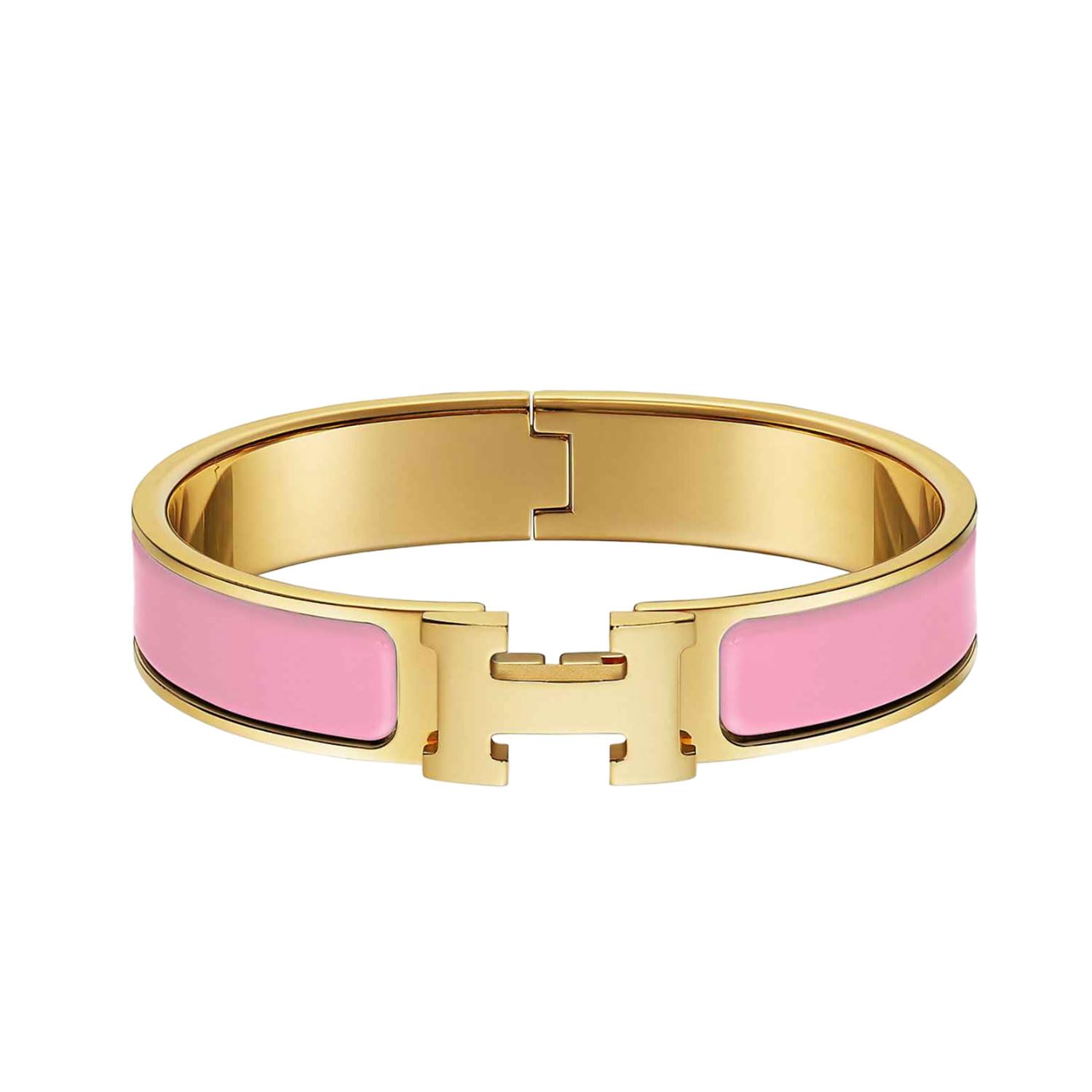 amber's jewelry Exquisite Elegance18K Gold Bracelet for Women, Classical Letter Stainless Steel Bangle Bracelet for Men and Girls, Christmas Gift Choice