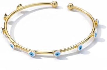 Evil Eye Hamsa Hand Bracelets for Women Girls Bangle Cuff Wrap Protect Guardien Friends Granddaughter Christmas Family Birthday Anniversary