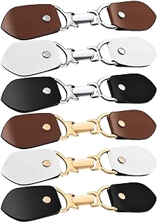 6-Piece Leather Cape Brooch Set: Elegant Cardigan Clip Holders with Sturdy Metal Clasp - Perfect for Sweaters, Shawls, Ponchos & More - Classic and Pearl Designs Available