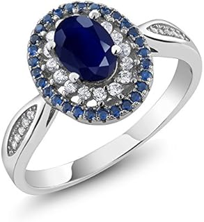 Sublime Ice Blue Sapphire & Zirconia Engagement Ring in 925 Sterling Silver, 1.62 Cttw Oval Cut Design for Women, Sizes 5-9 Available