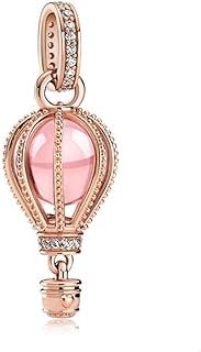 Redjogn Love Heart Balloons Pendant Travel Family Pearls Birthday Charms for Women Necklace Bracelet in 925 Sterling Silver with 5A Cubic Zirconia, DIY Jewelry Gifts Women Girls