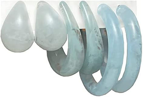 Colorful C Acrylic Earrings,Resin C Shape Hoop Earrings Boho Resin Hoops Earrings for Women Girls Chunky Acrylic Twisted Earring Packs Sets Party Vacation Jewelry