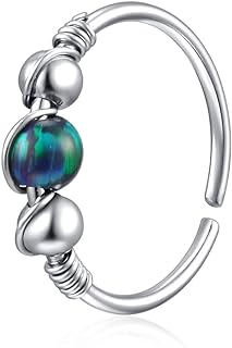 Uni-J Nose Rings Hoop 316L Stainless Steel Cartilage Nose Hoop for Women Helix Earring(Green 8mm)