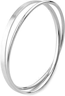 990 Solid Sterling Silver Polished and Rough Twisted Bangle Bracelet for Women | Silver Bracelets for Women | 925 Sterling Silver Bracelets for Women | Jewelry Bracelets | Ladies Jewelry