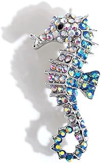 Chic Enamel Seahorse Brooch with Durable Alloy and Secure Pin Clasp - Vibrantly Colored and Detailed Sea-Inspired Design