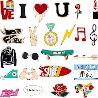 Versatile Pin-Clasp Zinc Alloy Jacket Brooch Set - 24 Cute Cartoon & Valentine's Day Badges for Accessory Lovers - Jazz up Jackets, Bags and More!
