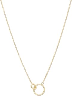 gorjana Women's Wilshire Charm Adjustable Necklace, 18k Gold Plated, Interlocking Circle Pendant