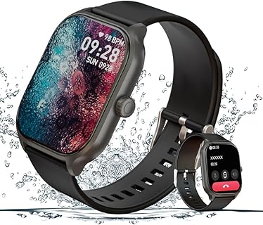 erep 大画面スマートウォッチ 2.10インチ ブラック Bluetooth5.3通話機能とIP68防水、レディース＆メンズ向け健康管理に最適