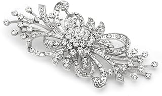 Mariell Antique Crystal Bridal Brooch Pin for Weddings, Bridesmaid, Mother of The Bride Jewelry Accessory