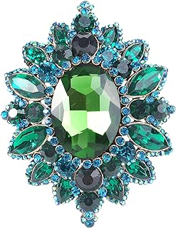 EVER FAITH Women's Rhinestone Crystal Elegant Sunflower Brooch