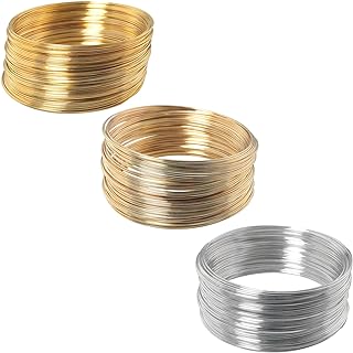 300 Loops Bracelet DIY Jewellery Making 0.6MM Tri Colour Jewellery Memory Bead Wire Bracelet Wire Suitable for Making Bracelet Earring Ring and Jewellery