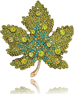 Vancy Utopia Premium Maple Leaf Brooch for Women Rhinestone Crystal Leaf Brooch Pin Maple Leaf Brooch