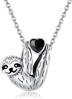 Sterling Silver Sloth Bracelet Charm with No Gemstone for Women and Girls - Cute Sloth Pendant Design