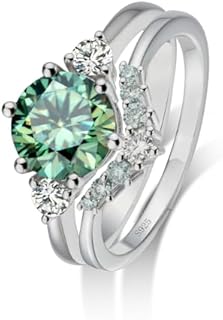 Moissanite Bridal Ring Sets for Women,2.38CTTW Round Cut D Color VVS1 Lab Created Diamond Wedding Band,S925 Sterling Silver with 18K White Gold Plated Engagement Ring Valentine's Day Gift