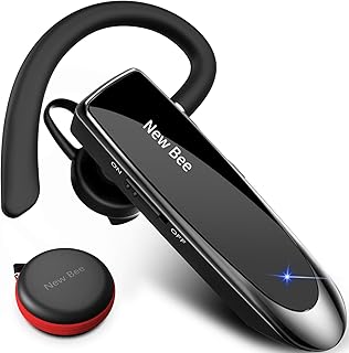 New Bee Kabelloses Bluetooth-Headset mit Mikrofon und aktiver Geräuschunterdrückung, 24 Stunden Sprechzeit, 60 Tage Standby. Ideal für Fahrer und Geschäftsleute, kompatibel mit allen Geräten