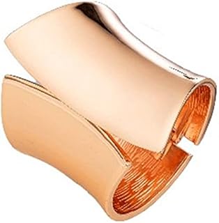 ABJFJE Fashion Exaggerated Geometry Brushed Cuff Hinged Bangle Bracelets Smooth Punk Wide Statement Gold Bangles Bracelet for Women Girls Jewelry Gift Gold Black Two-tone