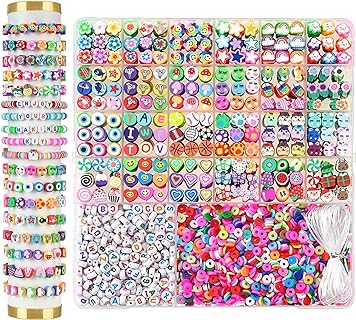 2300pcs Clay DIY Beads Charms Bracelet Necklace Earring Jewelry Making kit, Accessories for Arts Crafts Birthday Gifts