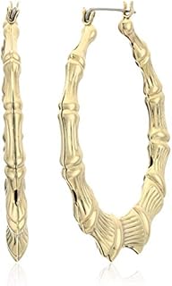 Betsey Johnson Womens Bamboo Hoop Earrings