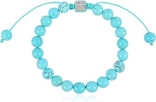 Alloy Chain Turquoise Charm Bracelet, Bohemian Beaded Design for Women & Girls, Adjustable Handmade Strand Bracelet with Natural Stone
