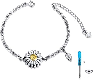 Butterfly/Sunflower/Red Cardinal/Hummingbird Cremation Jewelry 925 Sterling Silver Urn Bracelet Ashes Keepsake Hair Memorial Always in My Heart Locket for Women Mom
