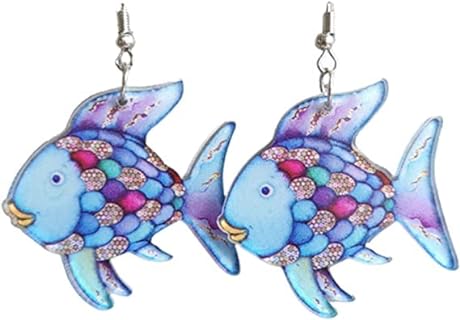 French Wire Clasp Rainbow Drop Wooden Teacher Earrings for Teens and Teachers - Fun Drop Design