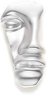 Vintage Metal Alloy Mask Brooch with Pin Clasp - Minimalist Figure Face Design Accessory for Men and Women