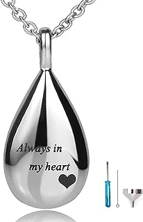 Necklace for Ashes,Cremation Jewelry for Ashes,Stainless Steel Waterproof Women's Ashes Necklace for Remembering Lost Loved Ones, Also Stores Perfume, Baby Hair and Pet Hair.
