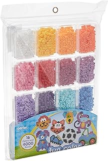 Fun Colors Perler Bead Set with Storage Tray for Kids Craft - Cylindrical Shape - 4000 pcs - by Perler