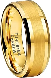 TUTISS 6mm 8mm Silver/Black/Gunmetal/Gold Tungsten Rings for Men Women Fashion Jewelry Engagement Wedding Bands Matte Polished Shiny Beveled Edges Comfort Fit